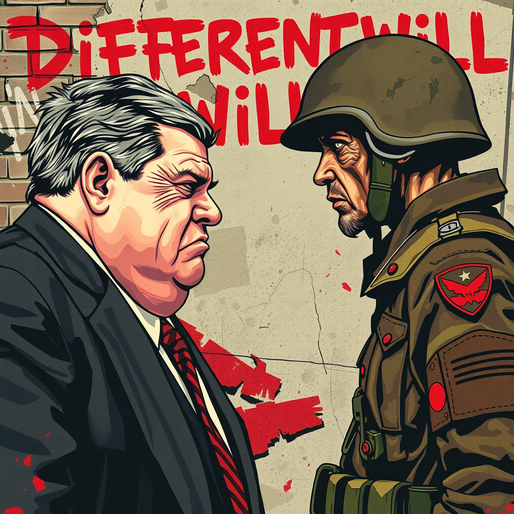 Mob Senator vs Soldier in Urban Street Art