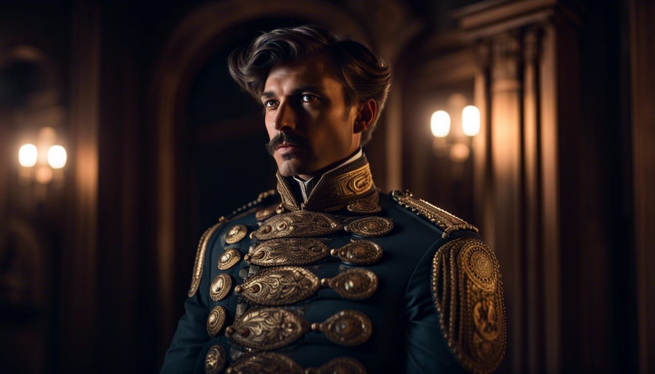 Dieselpunk Soldier in Victorian Armor, Indian Palace