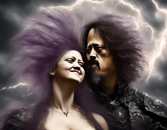 Aggressive Yet Cute Romantic Couple Portrait