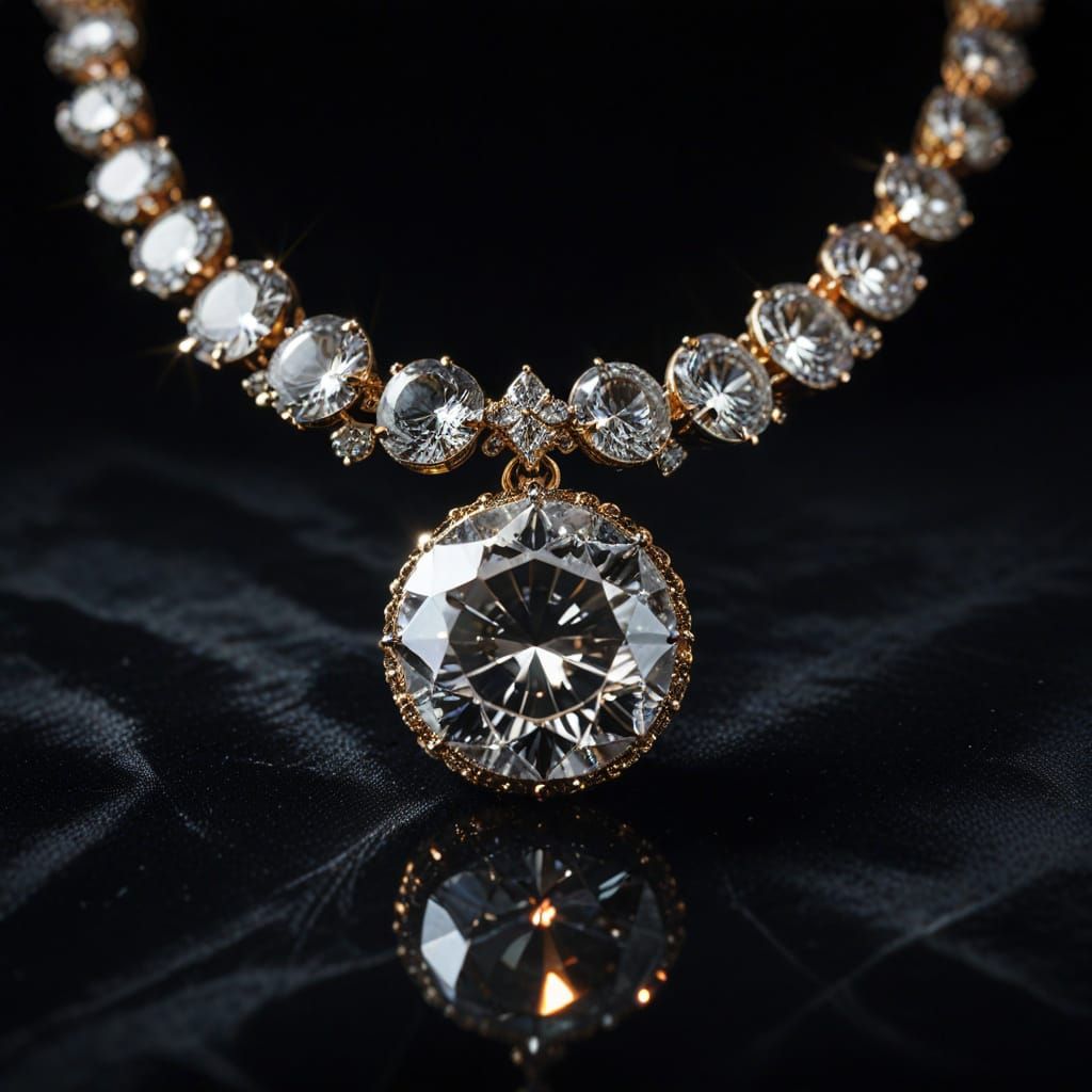 Sparkling Diamond Necklace in Luxurious Close-Up