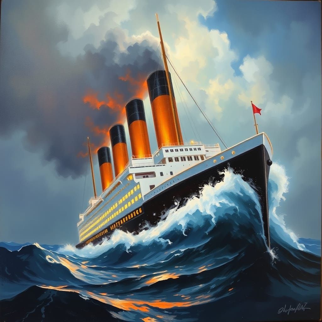 Titanic Oil Painting by James Gurney