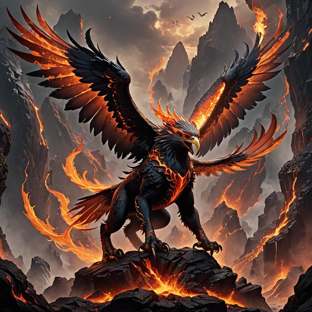 Lava Eagle: A Volcanic Video Game Character
