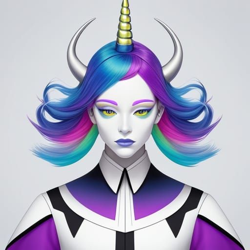 Avant-Garde Unicorn Fashion in Digital Art
