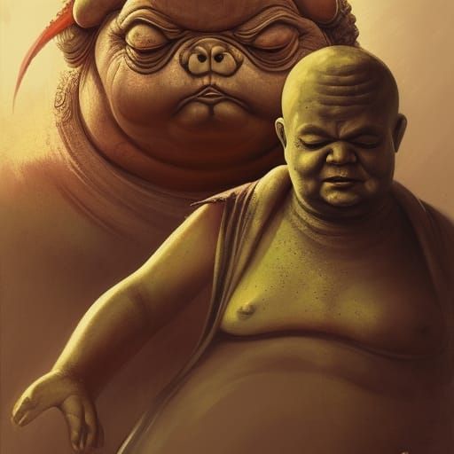 Buddha Versus Jabba: Sinister Fantasy Art