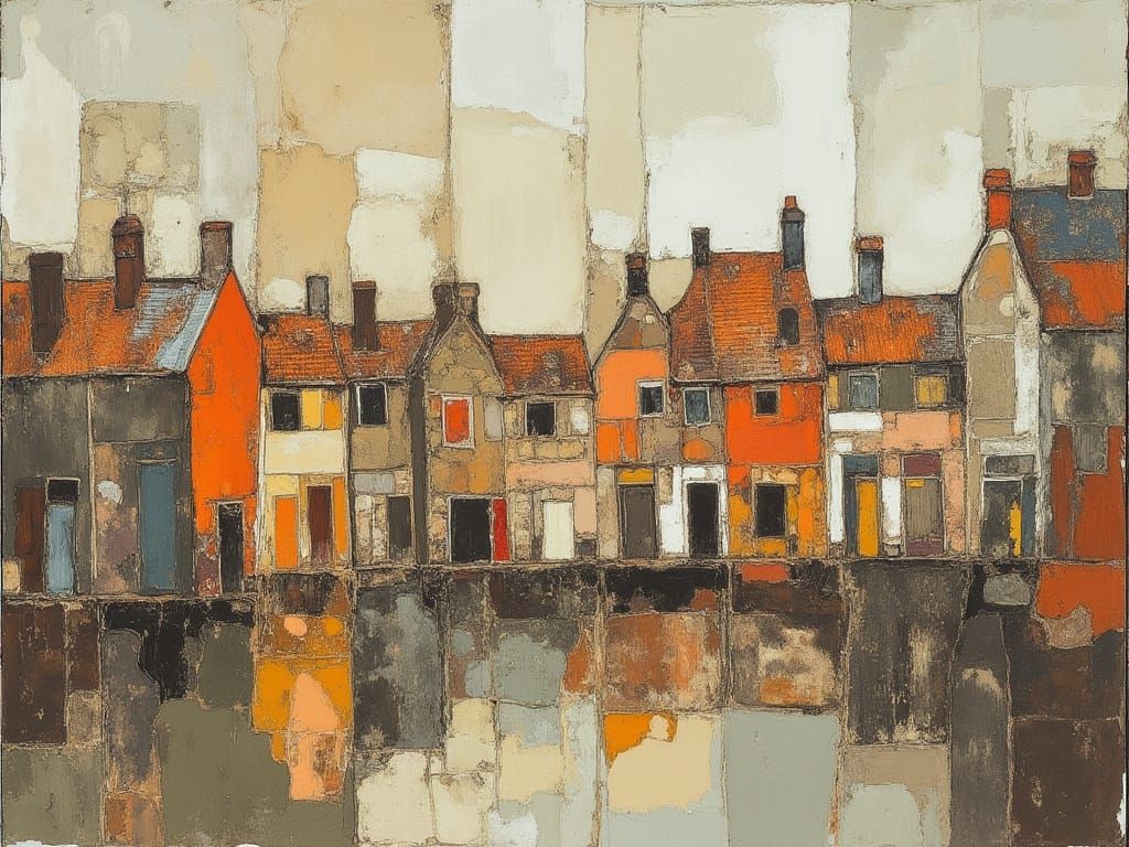 Row houses near the river