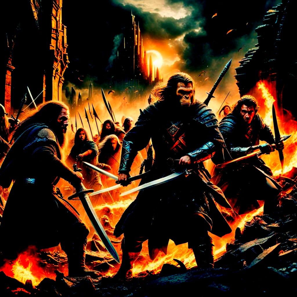 Lord of the Rings vs Planet of the Apes Battle