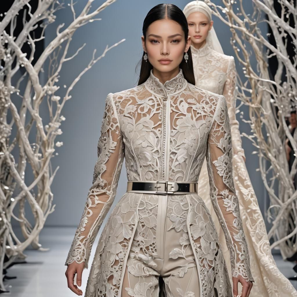 Avant-Garde Futuristic Lace Fashion Design