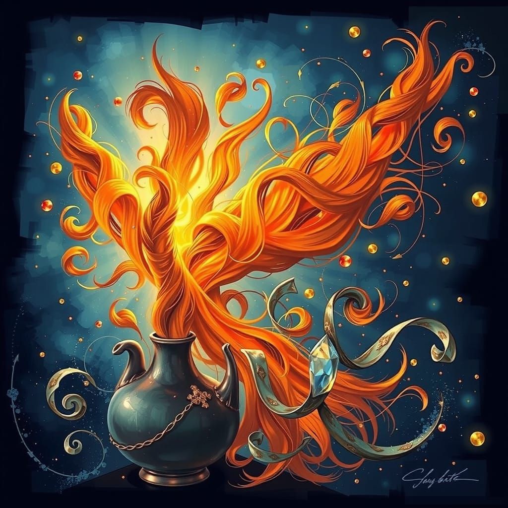 Expressionist Hairstyle with Swirling Curls