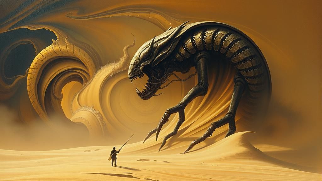 Dune: Surreal Dystopian Desert in Oil on Canvas