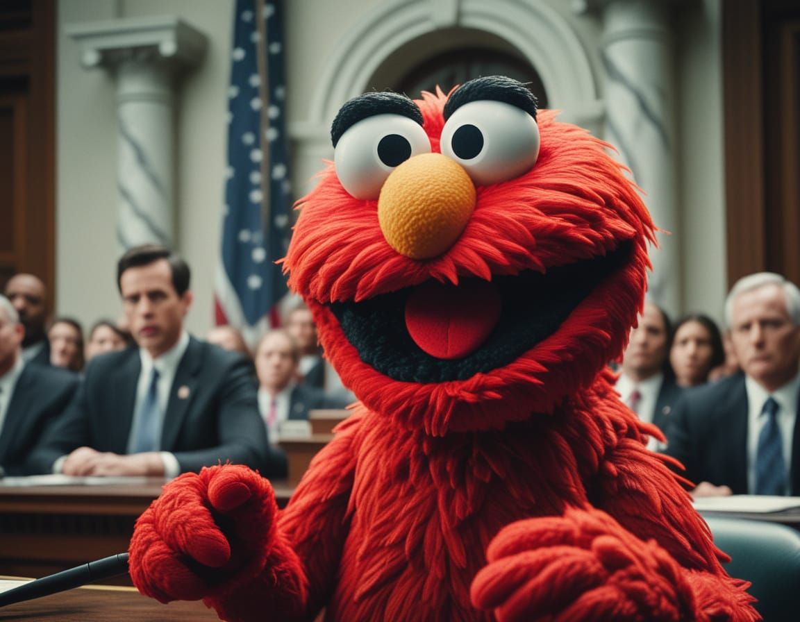 Elmo Berates Congress in Cinematic Film Still