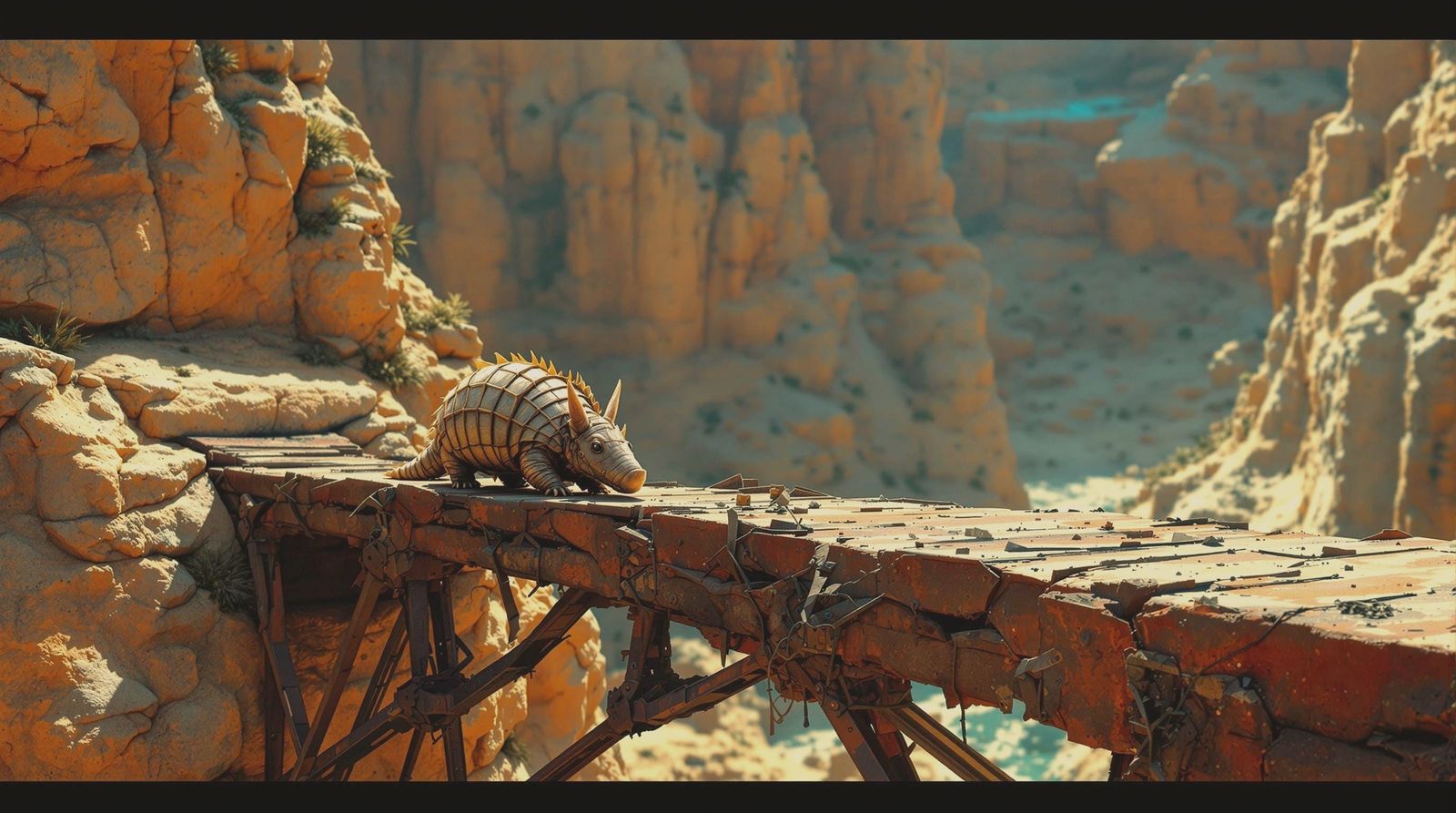 Armadillo Bridges the Desert in a Fantastical Landscape
