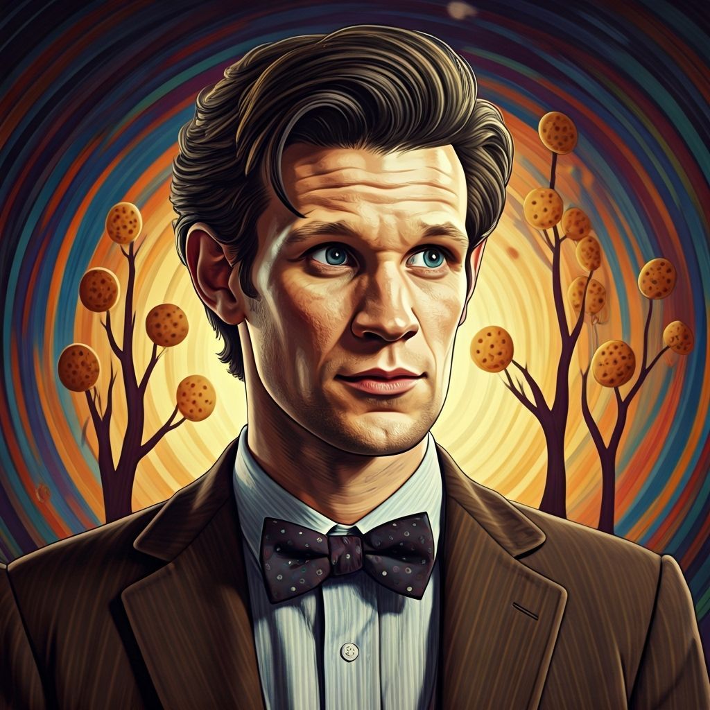 Doctor Who on a Whimsical Planet with Biscuit Trees