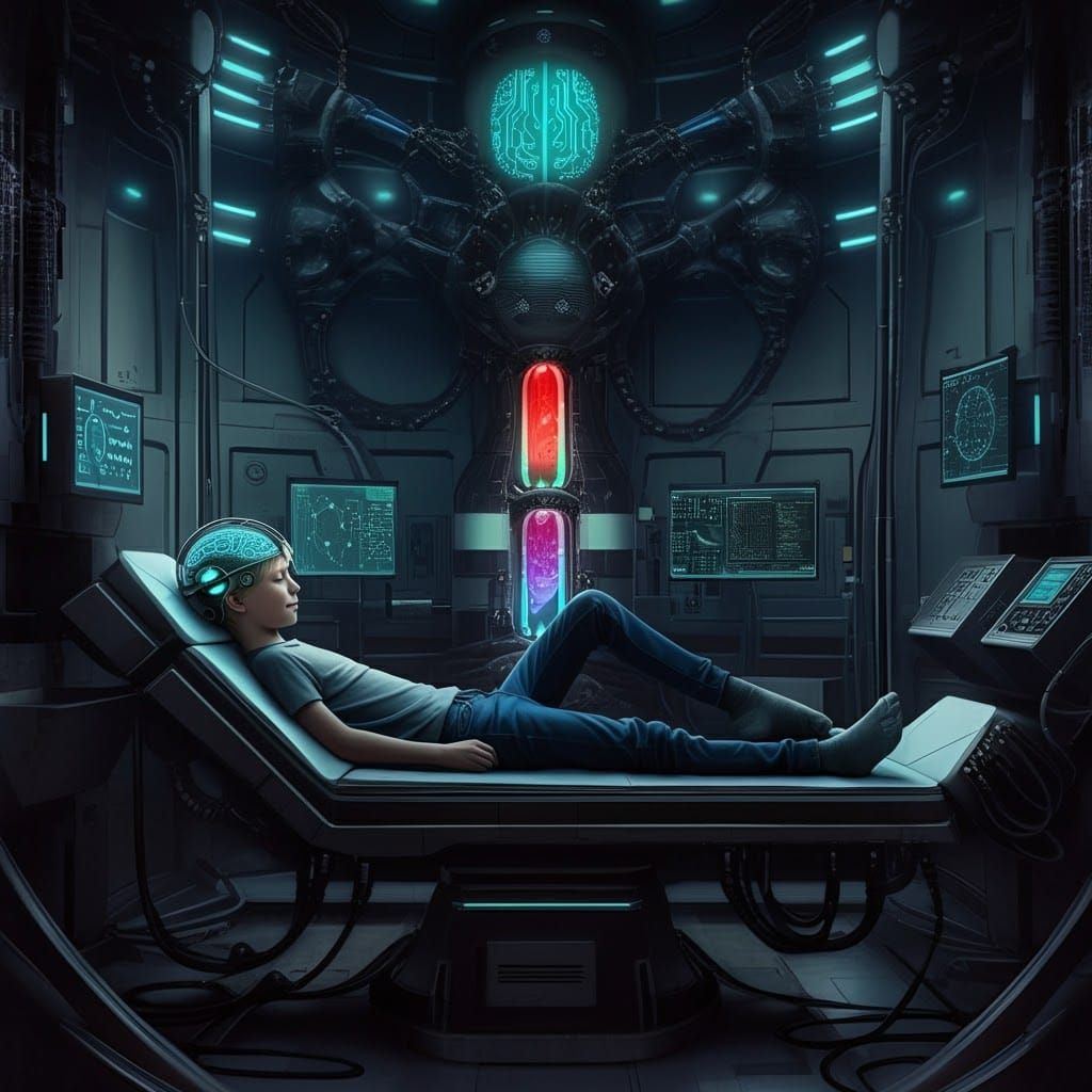 Futuristic Teenage Boy in High-Tech Haven