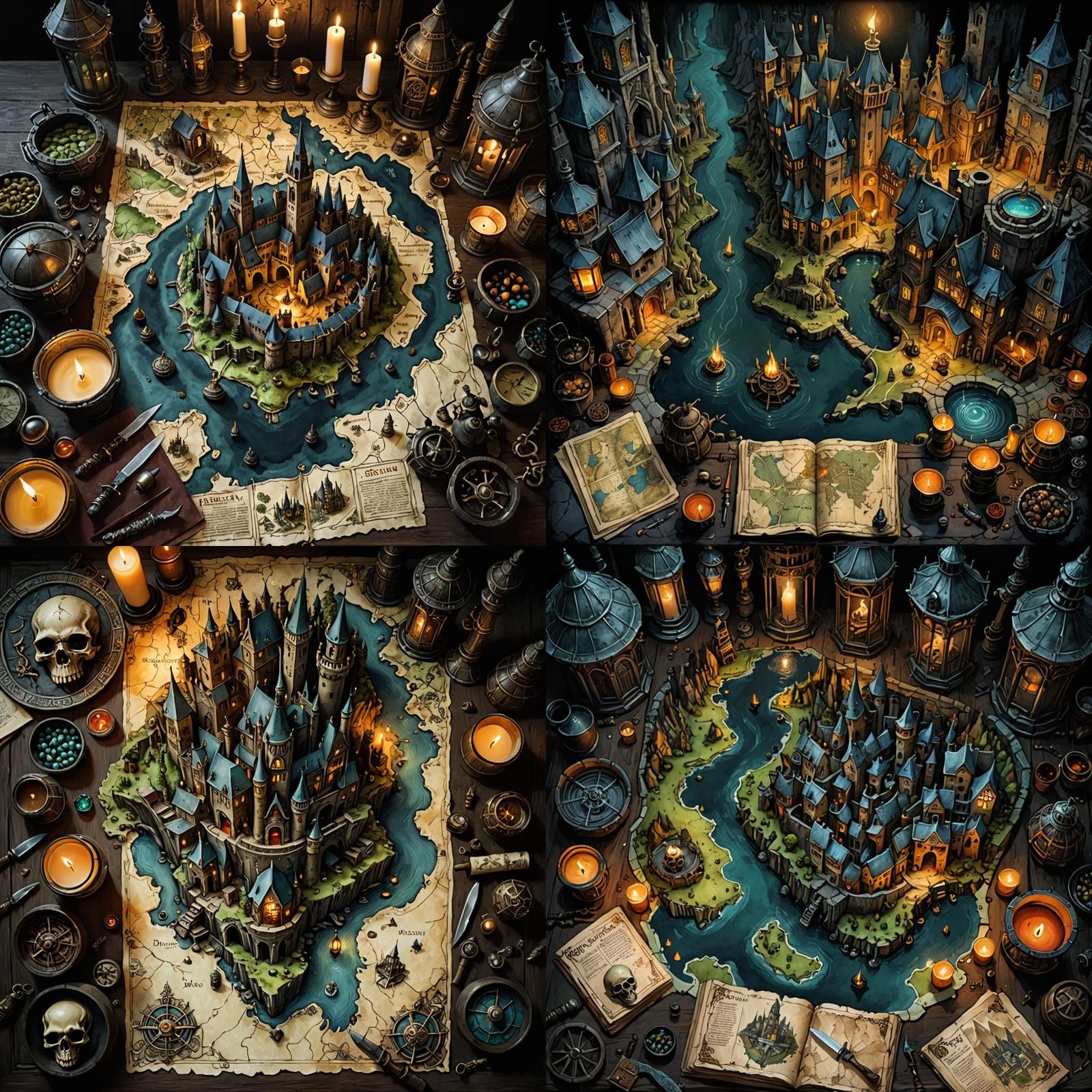 Grimdark Fantasy City Map by Anton Pieck