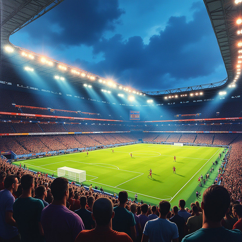 Dramatic Football Match in Street Art Style