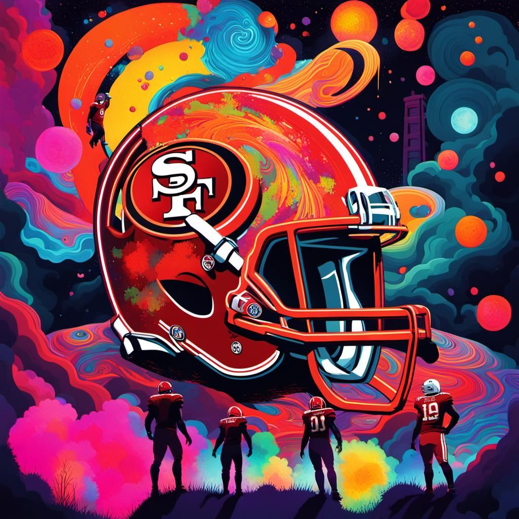 Trippy Neon San Francisco 49ers Psychedelic Art