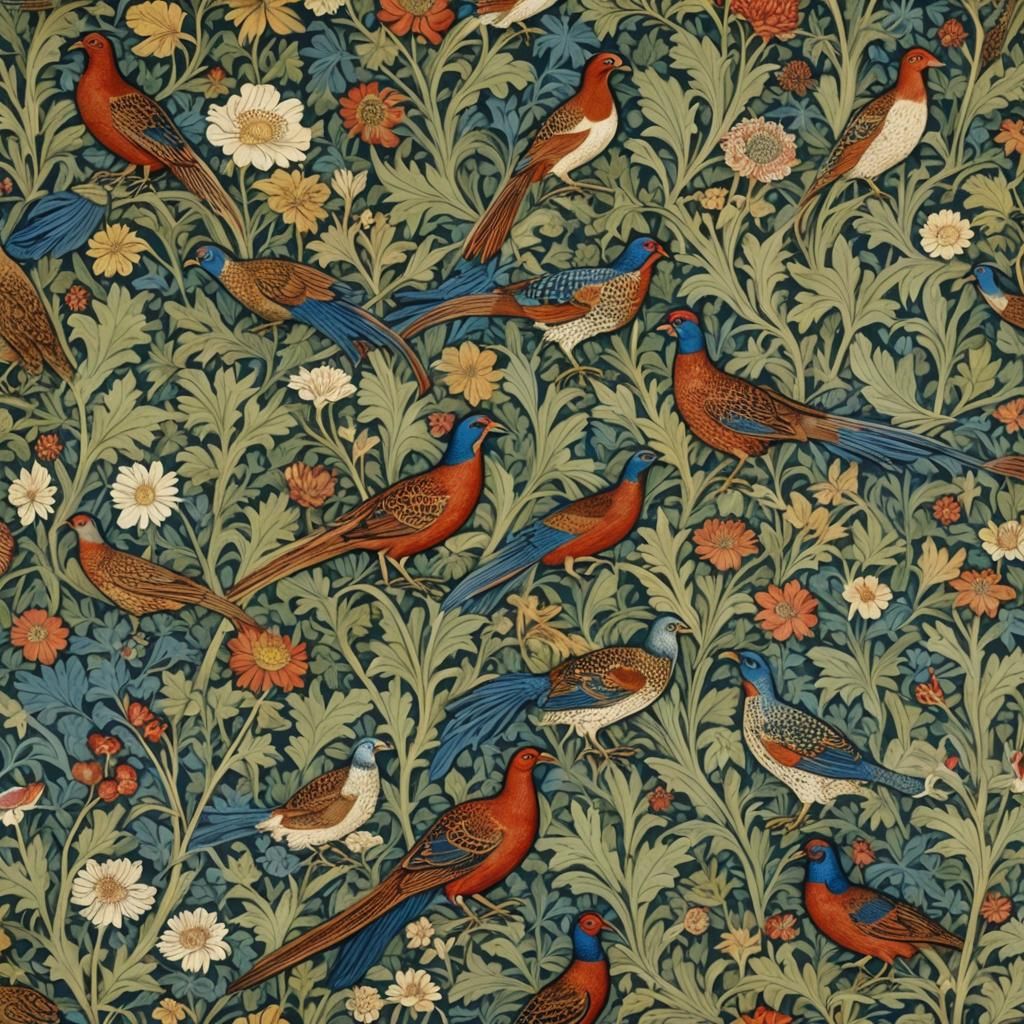 William Morris Inspired Pheasant Art