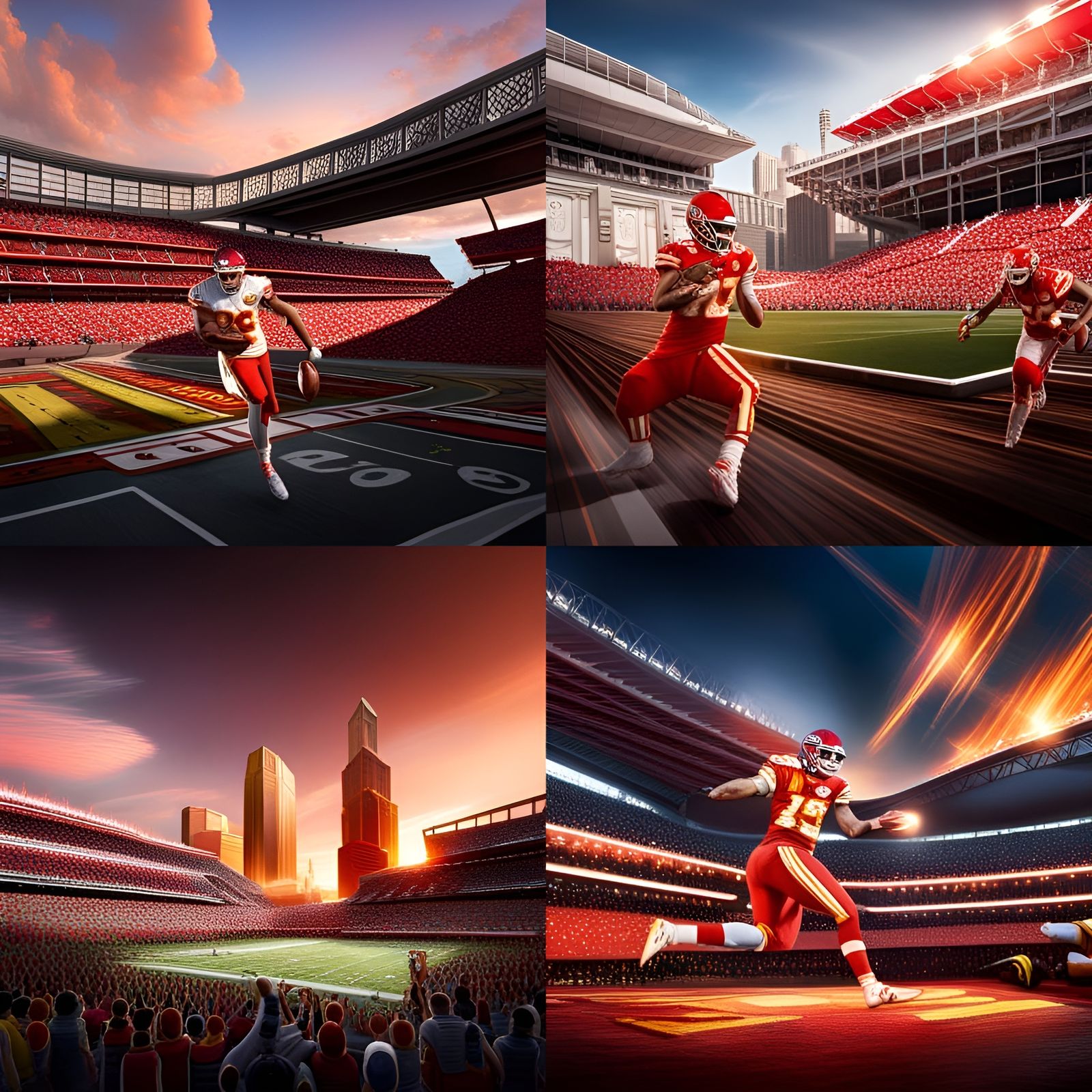 Kansas City Chiefs in Super Bowl: Detailed Matte Painting