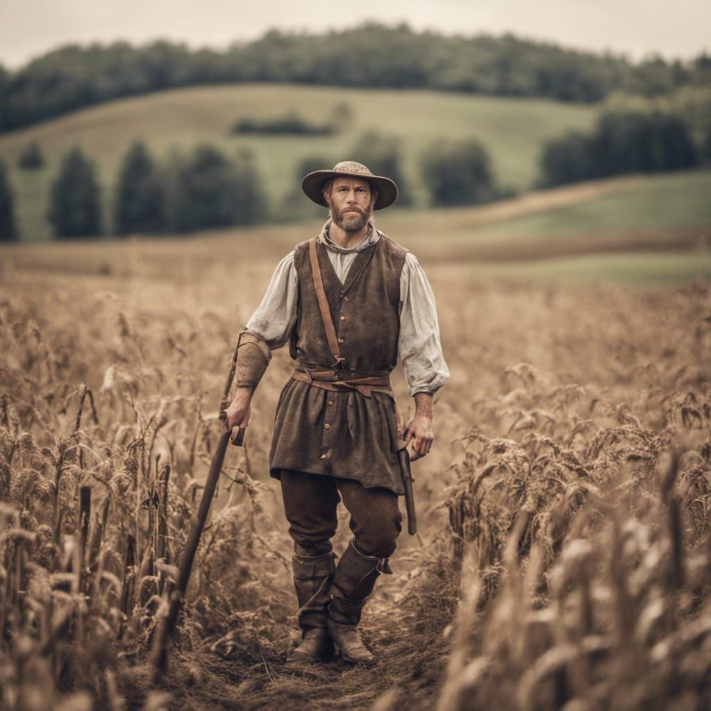Medieval American Farmer in European Clothing