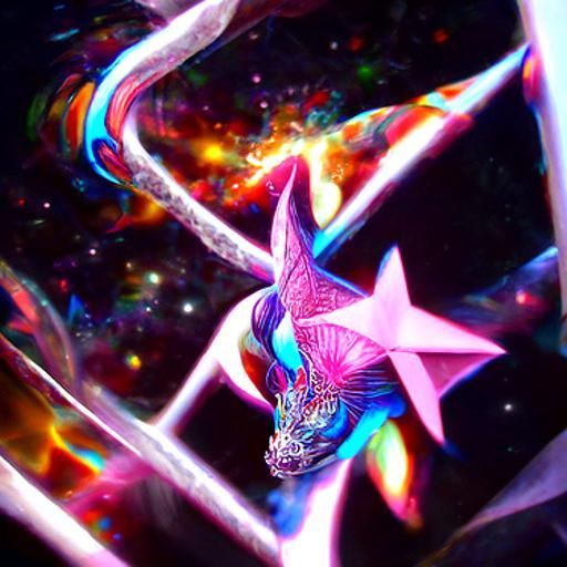 Holographic Star Dragon in Astral Cosmic Illustration