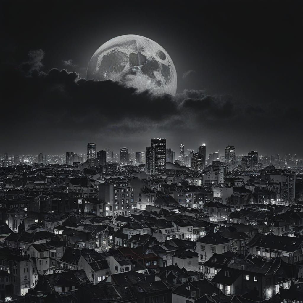 Black Moon Over Apocalyptic City