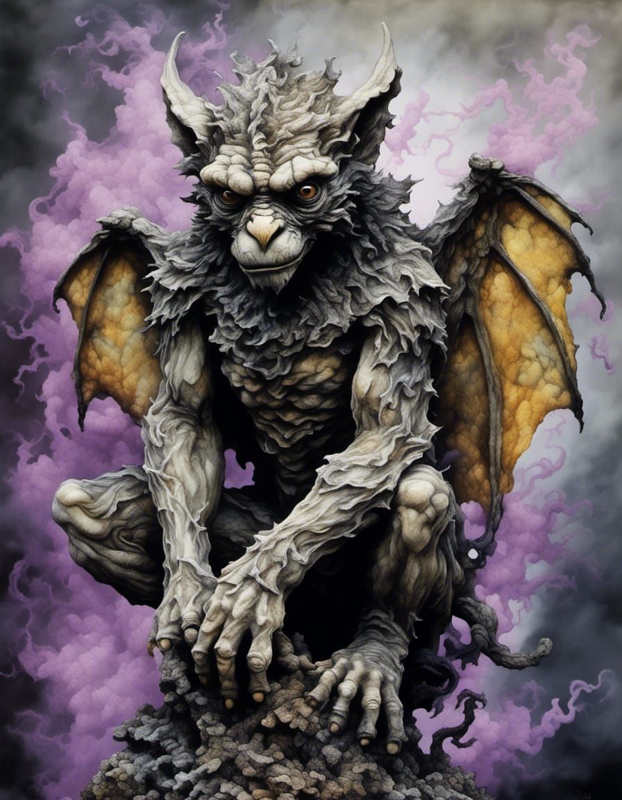 Shattered Gargoyle in Alcohol Ink Style