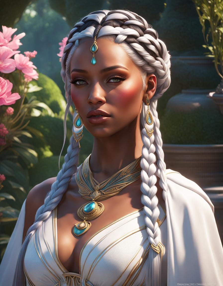 Fantasy Goddess Portrait in Hyperdetailed Style