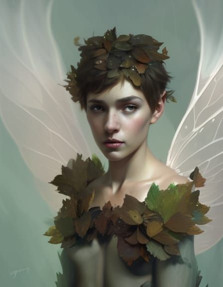Mushroom Fairy Portrait in Hyperdetailed Digital Art