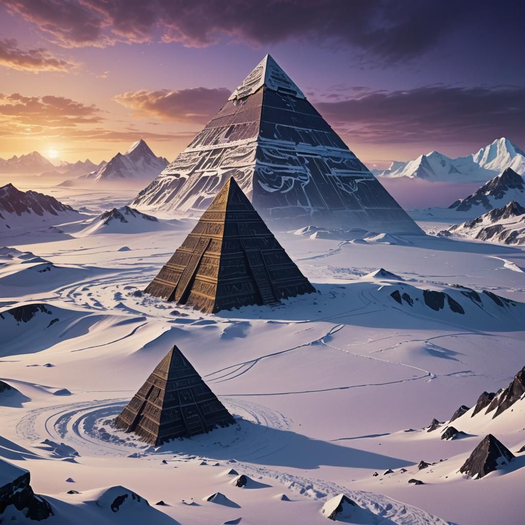 Obsidian Pyramid in Antarctica: Sci-Fi Matte Painting
