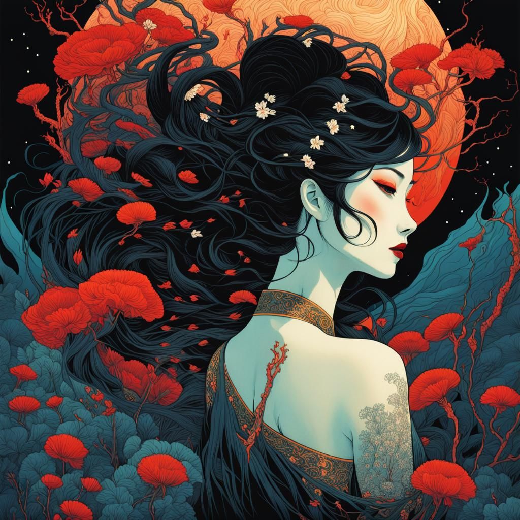 Moonlit Korean Portrait with Dynamic Lighting