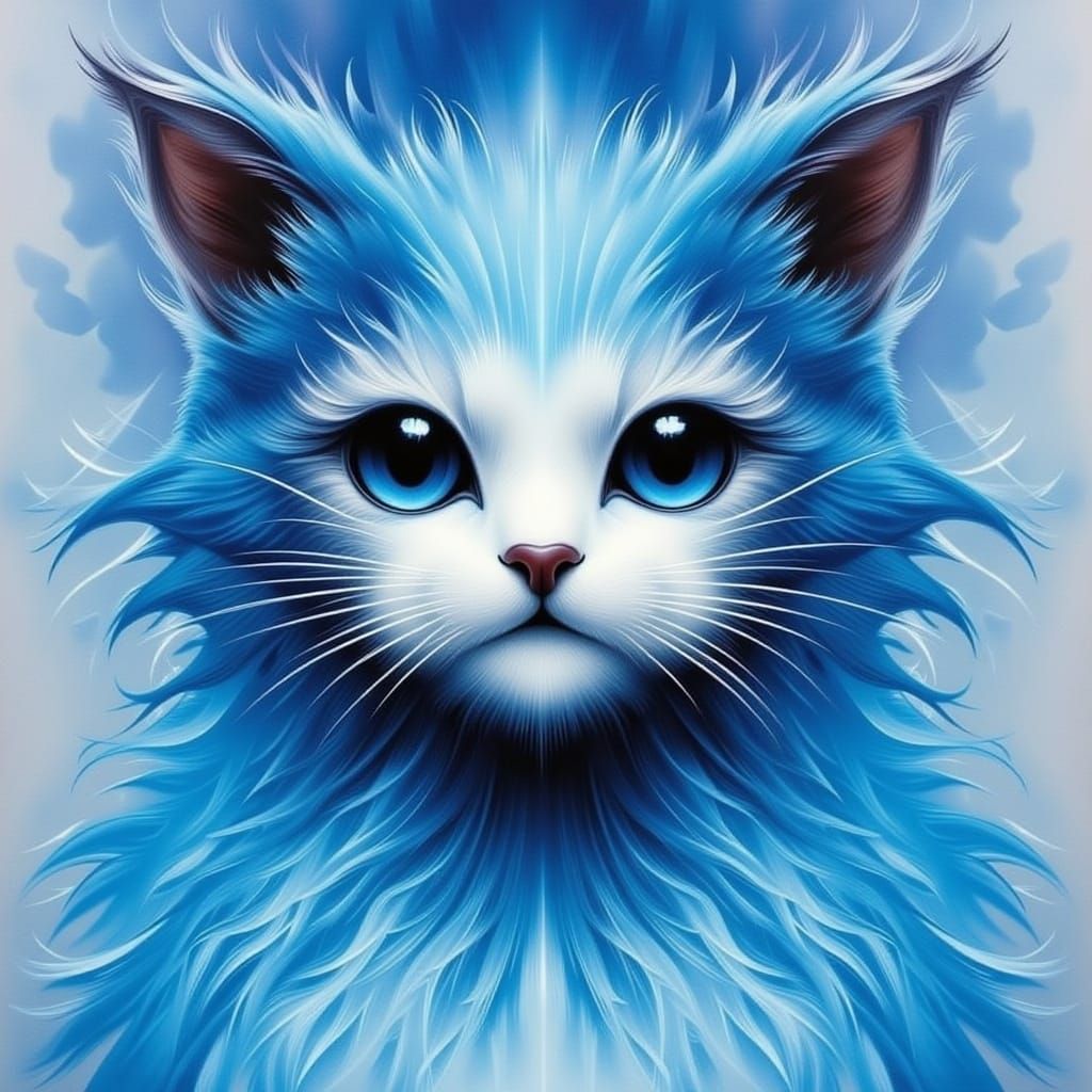 Abstract Blue Forms Expressing Love