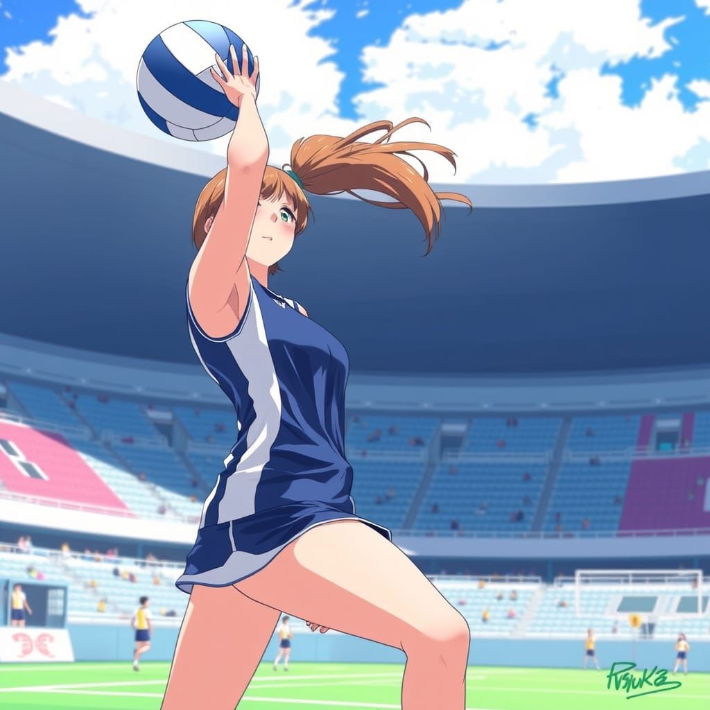 AI Generated Image of a Volleyball Girl