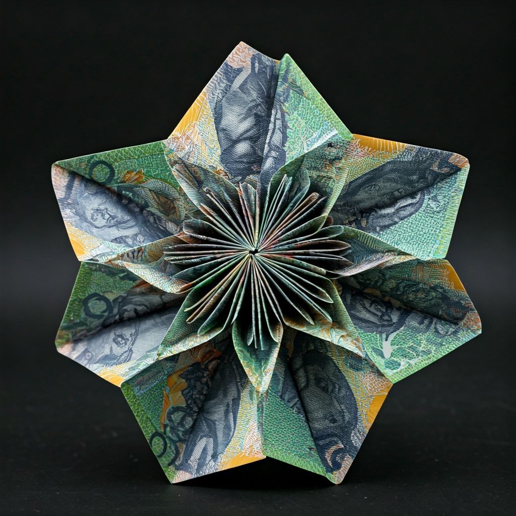 Origami Starburst Sculpture from Australian Banknotes