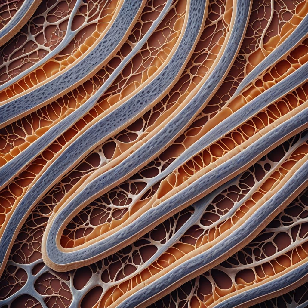 Detailed Microscopic View of Epiphyseal Plate in Bone Tissue