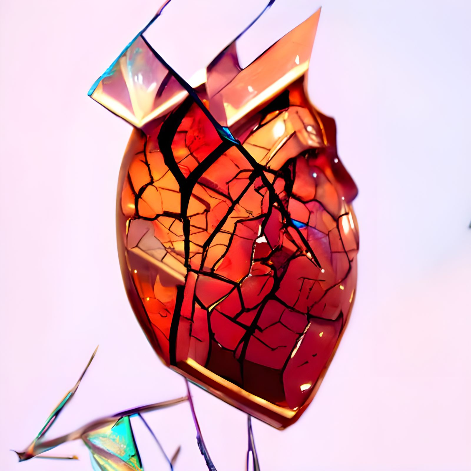 Biopunk Broken Heart with Kintsugi Repair