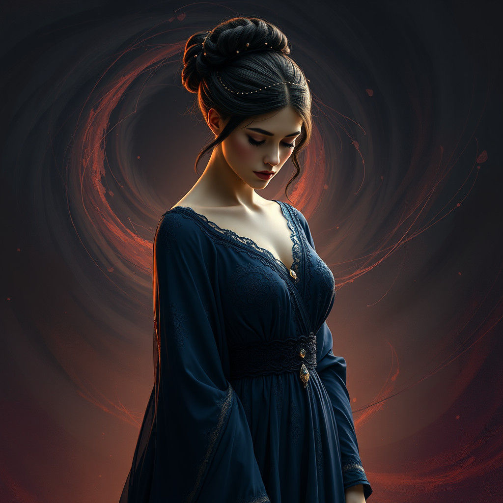 Melpomene: The Muse of Tragedy in Dramatic Pose