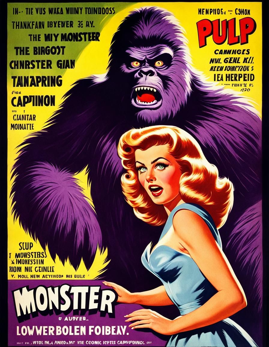 Vintage 1950s Monster Movie Poster Art