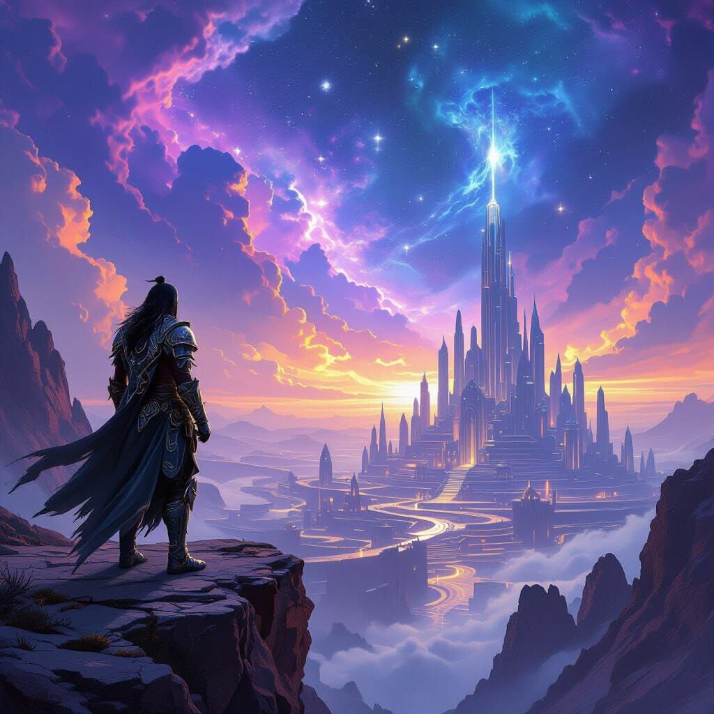 Nebula Watcher in Cosmic Surrealism Style