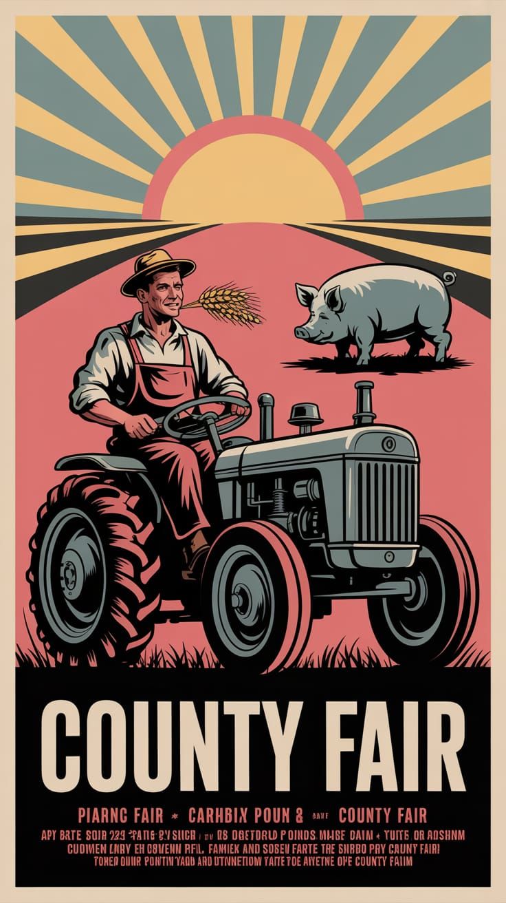 Vintage 1950s County Fair Poster