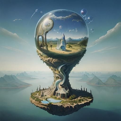 Surreal Dreamscape in Dali Oil Painting Style