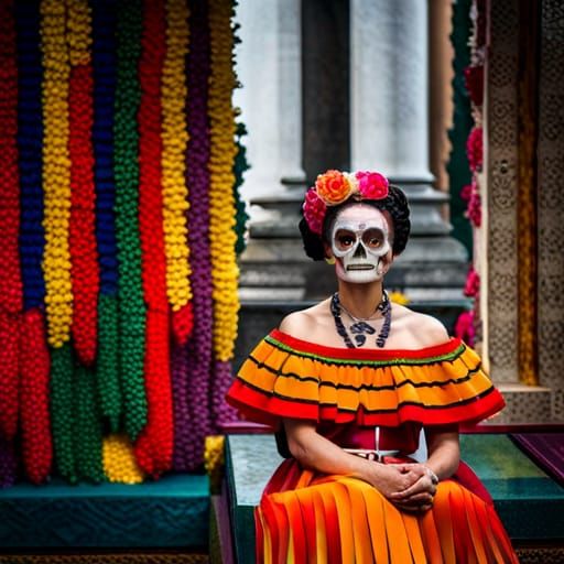 Colorful Day of the Dead Skeleton