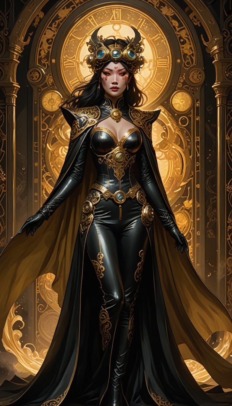 Steampunk Goddess in Opulent Art Nouveau Style