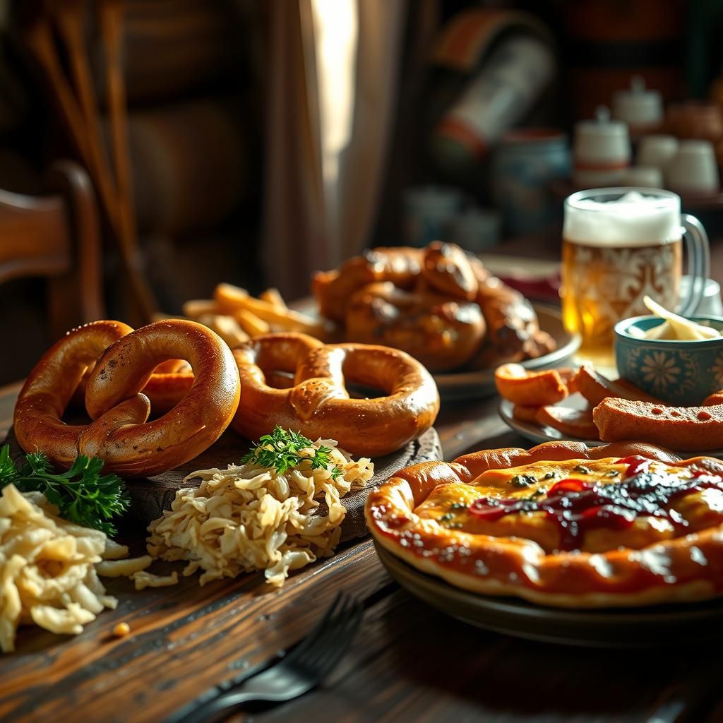 Oktoberfest Feast in Matte Painting Style