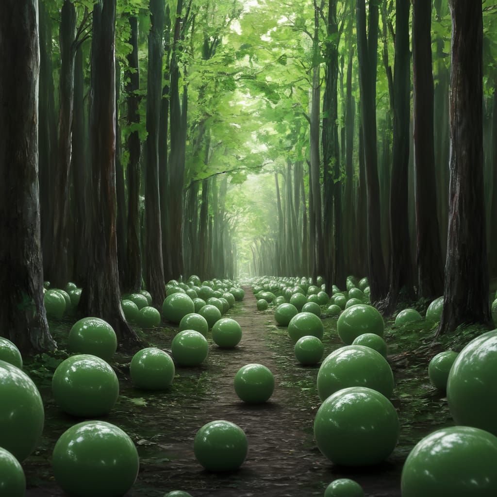 Surreal Forest Scene in a Mystical Aesthetic