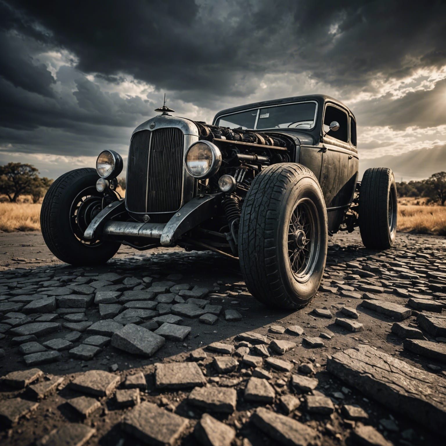 Hyperrealistic Scene of Fallen Might in Sharp Focus