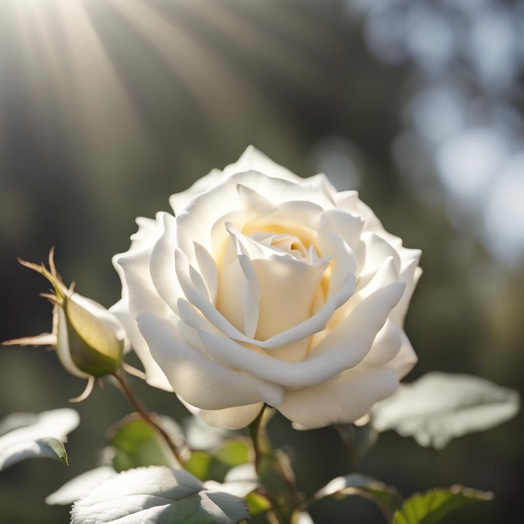 White Rose in Divine Sunshine