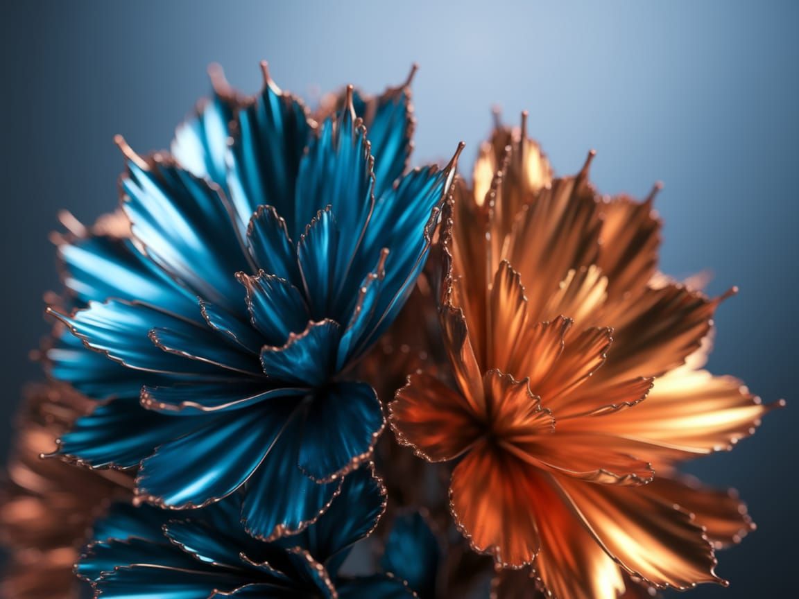 Metallic Blooms in Cyberpunk Style