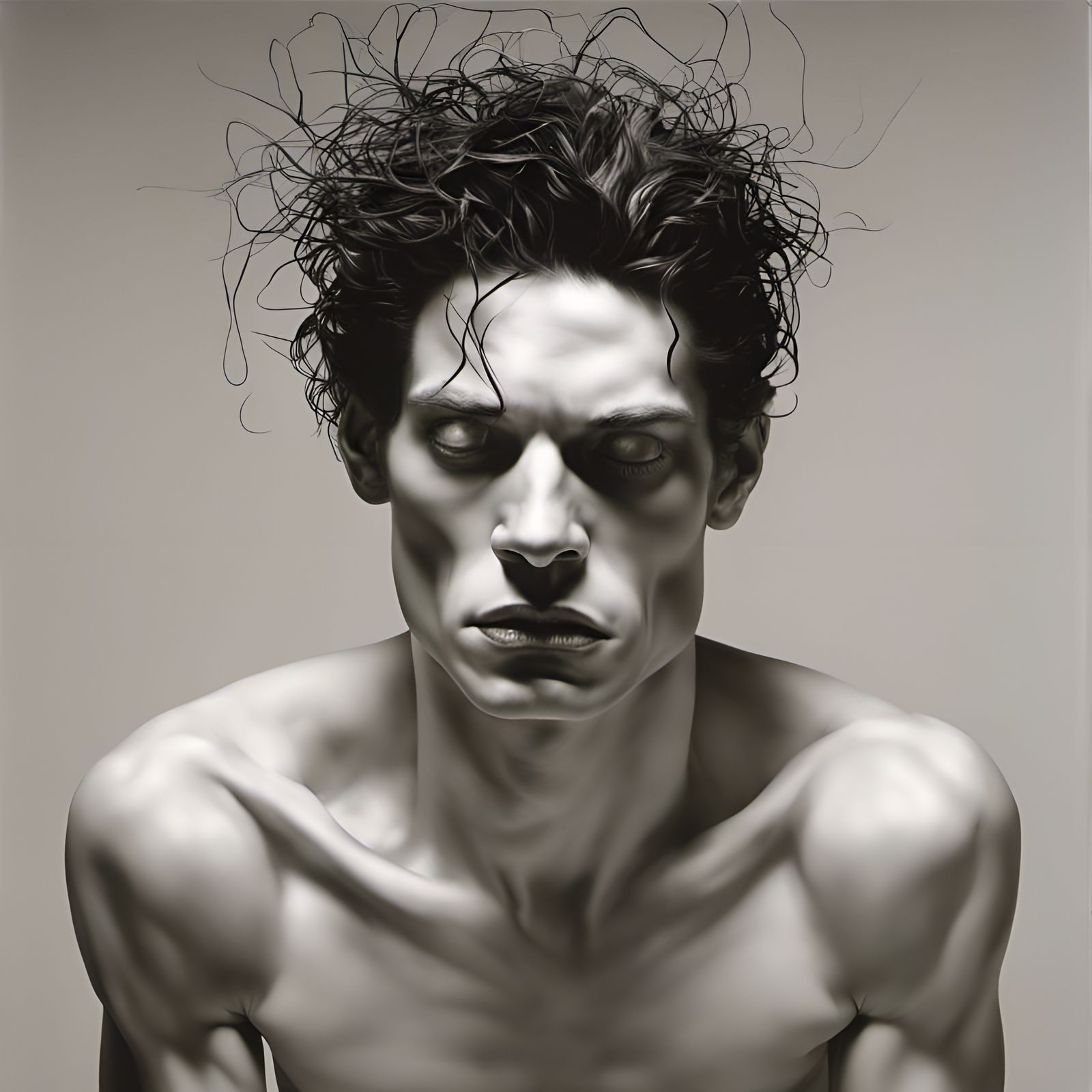 Chaotic Hyperreal Scene Inspired by Mapplethorpe