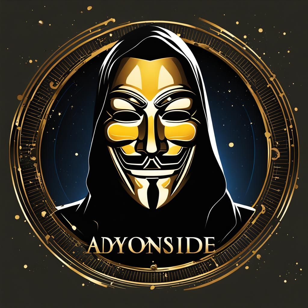 Sleek Vector Logo: DARKSIDE in Gold and Blue