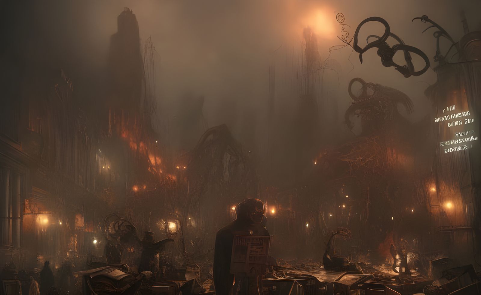 Eldritch Carnival Devastation in Dark Hyper-Realism